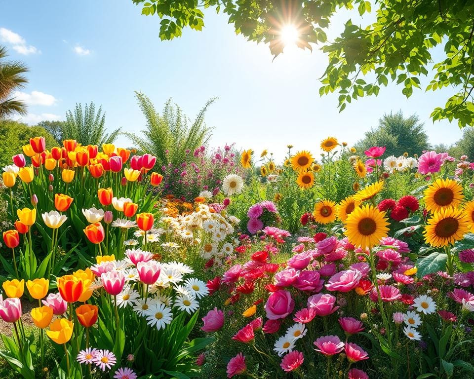 Blütenkalender und Gartenblumen