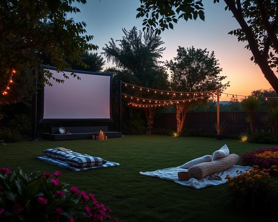 Freiluftkino im Garten