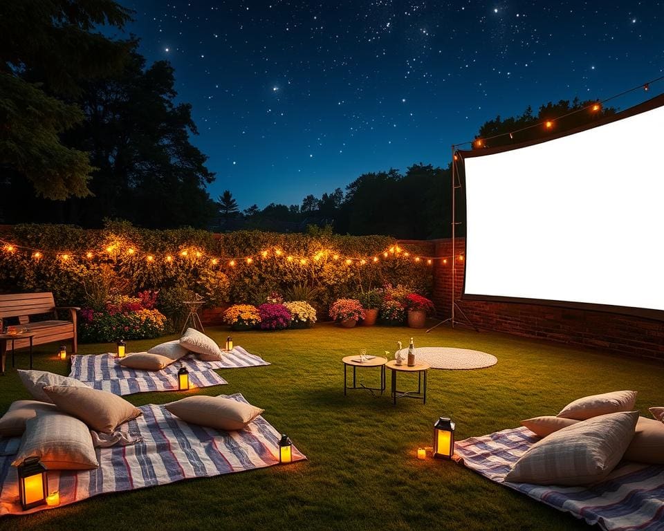 Freiluftkino im Garten