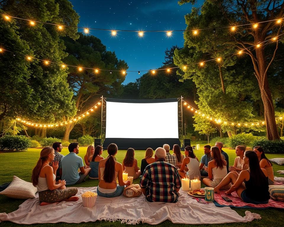 Freiluftkino im Park