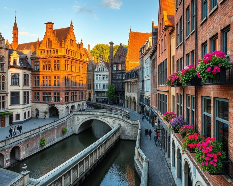 Geschichte und Architektur der Historischen Altstadt in Gent, Belgien