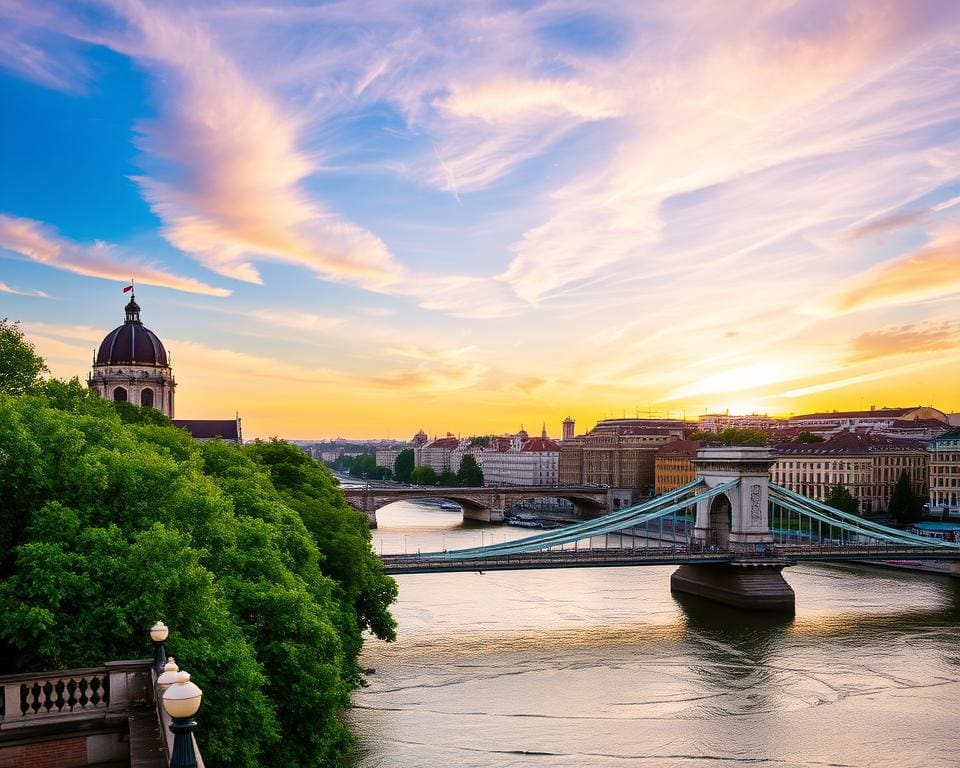 Historische Brücken in Budapest, Ungarn