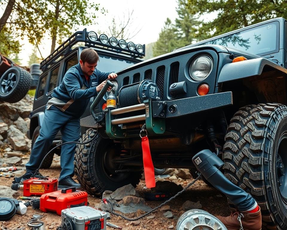 Installation von Seilwinden in Offroad Fahrzeugen