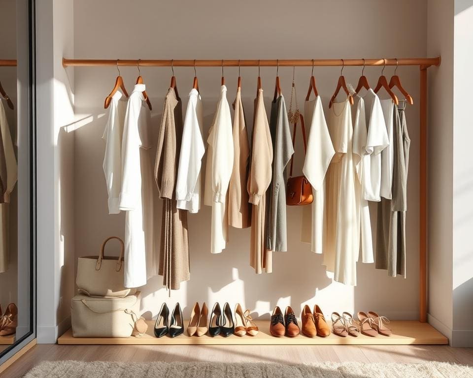 Kombinieren von minimalistischen Outfits