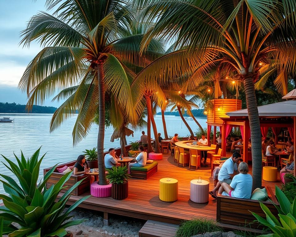 Strandbars am Wasser ohne Meerblick