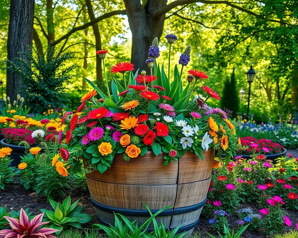 Vorteile von Holz Blumenkübel in der Garten Dekoration aus Holz