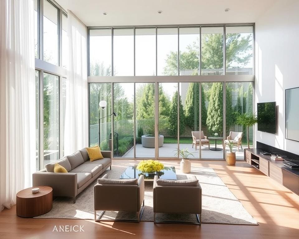 Fensterfronten im Wohnzimmer gestalten: Licht und Ausblick