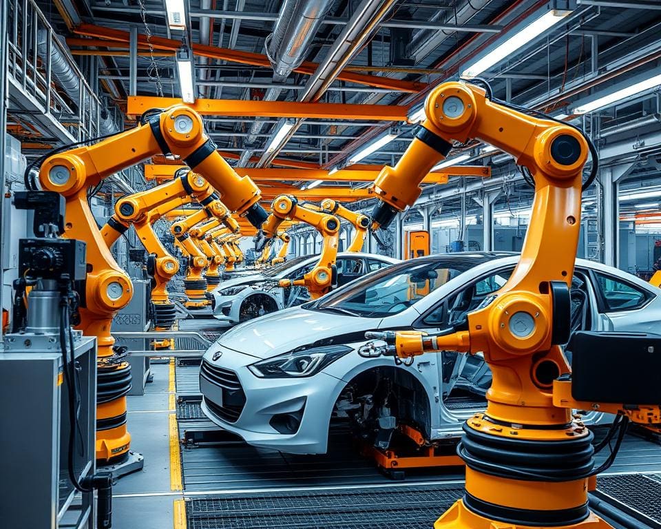 Industrieroboter in der Automobilproduktion