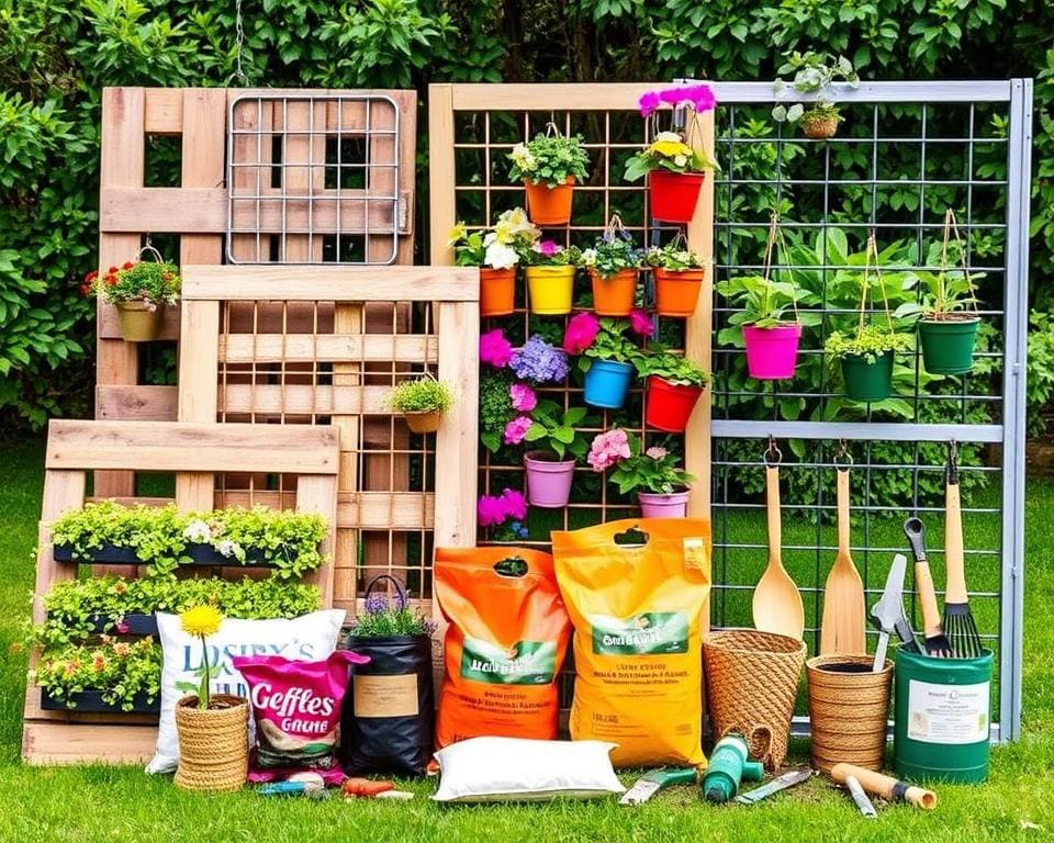 Materialien für den DIY vertikalen Garten