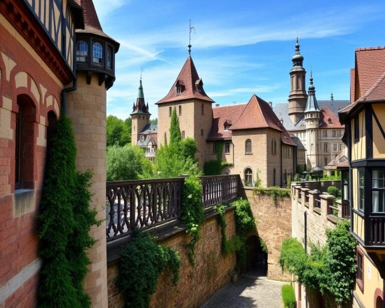 Mittelalterliche Mauern in Rothenburg, Deutschland