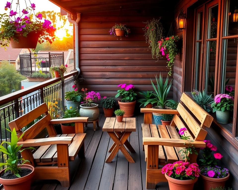 Holzmöbel für den Balkon: Sitzmöglichkeiten selber bauen