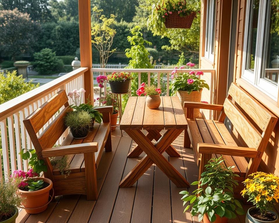 Holzmöbel für den Balkon