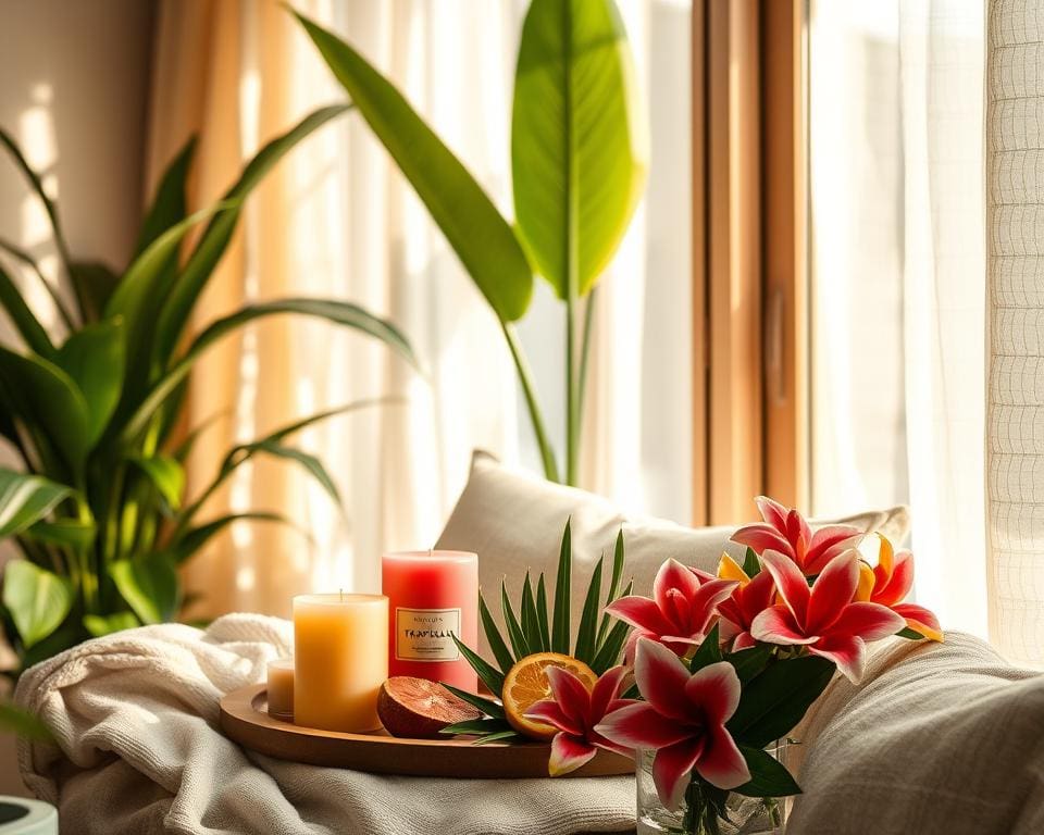 Tropische Düfte für Entspannung zu Hause