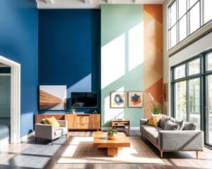 Wandfarben im Wohnzimmer kombinieren: Akzente und Muster