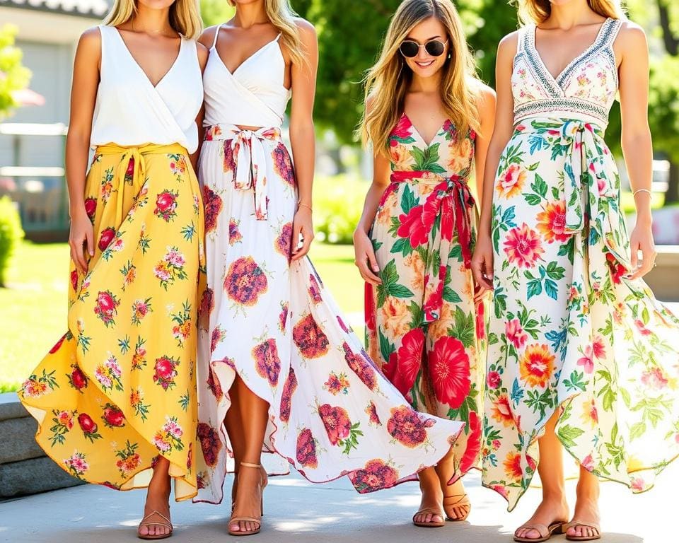 sommerliche Outfits mit floralen Mustern