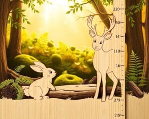 Messlatte Waldtiere: Wachsen mit Reh & Hase