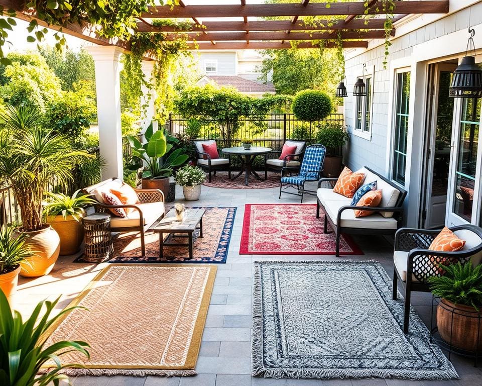 Outdoor-Teppiche aus robustem Material für Terrassen
