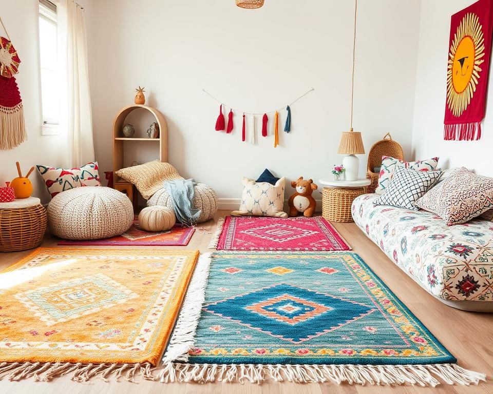 Teppiche im Boho-Design für farbenfrohe Kinderzimmer