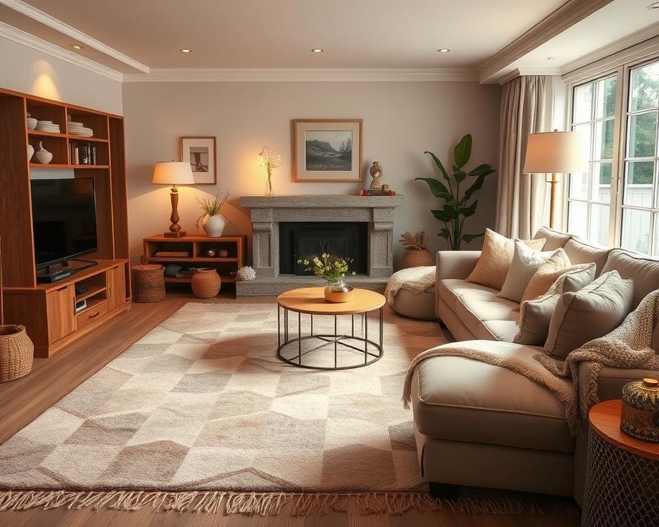 Teppiche in gedeckten Farben für einladende Wohnzimmer