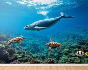 Unterwasserwelt: Schildkröten & Wale als Wandtattoos