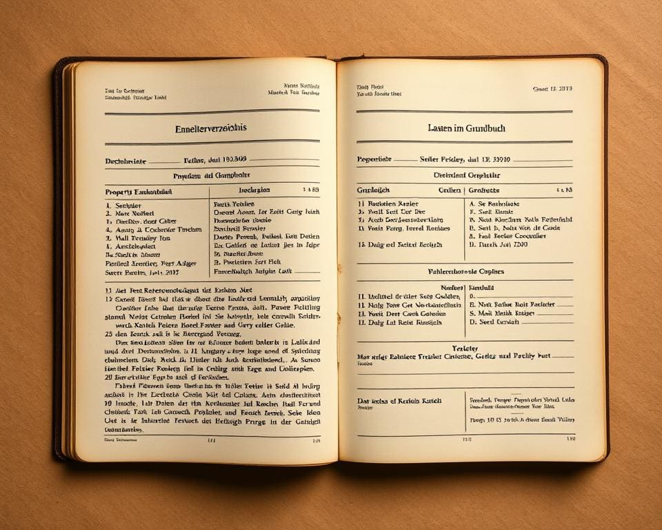 Eigentümerverzeichnis und Lasten im Grundbuch