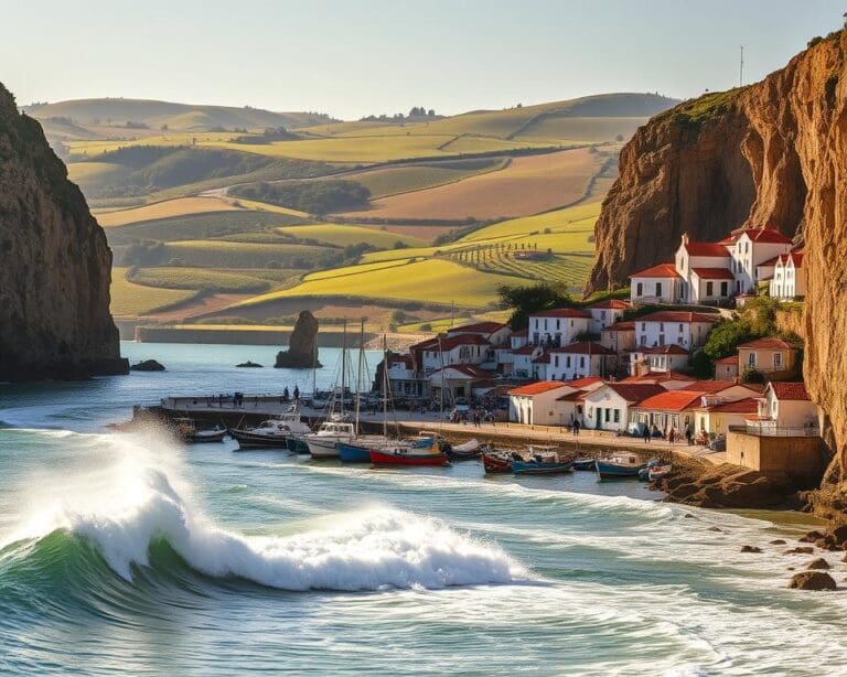 Nazare – Wellen und Fischerhäuser 🇵🇹
