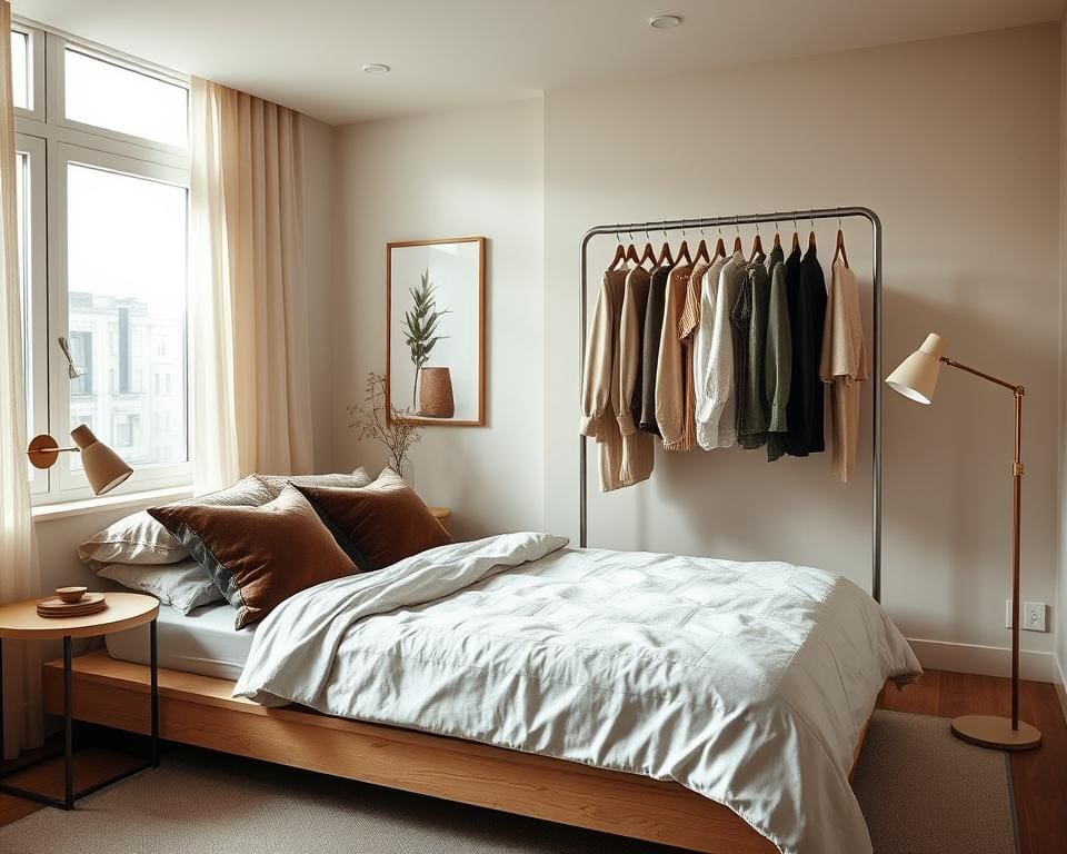 Schlafzimmergestaltung ohne Schrank