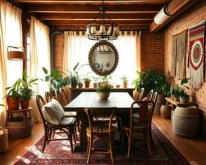 Wie richtest du ein Boho-Esszimmer gemütlich ein?