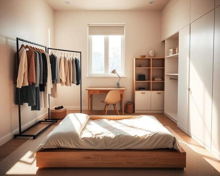 Wie richtest du ein Schlafzimmer ohne Kleiderschrank ein?
