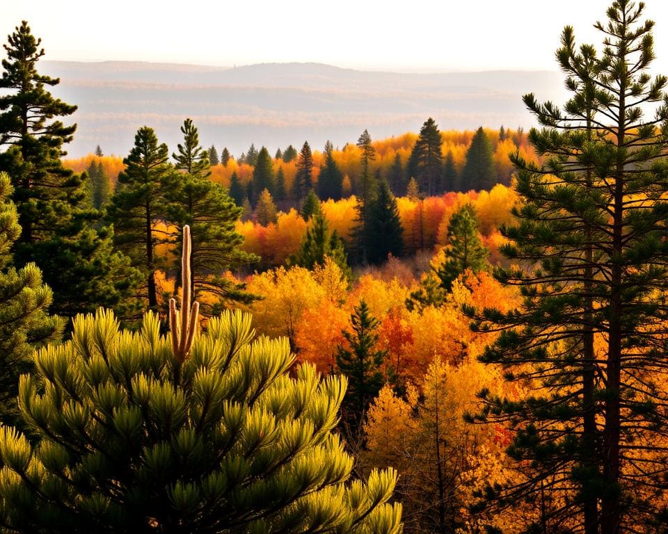 Nadelbäume im Herbst