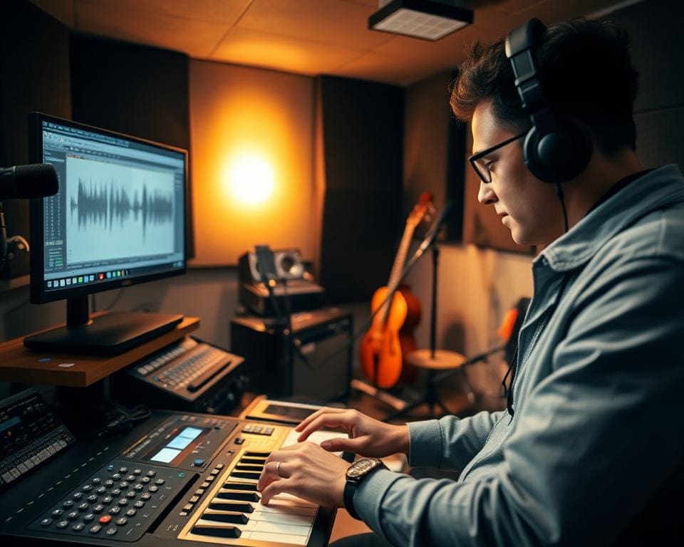 Studioarbeit Musikproduzent