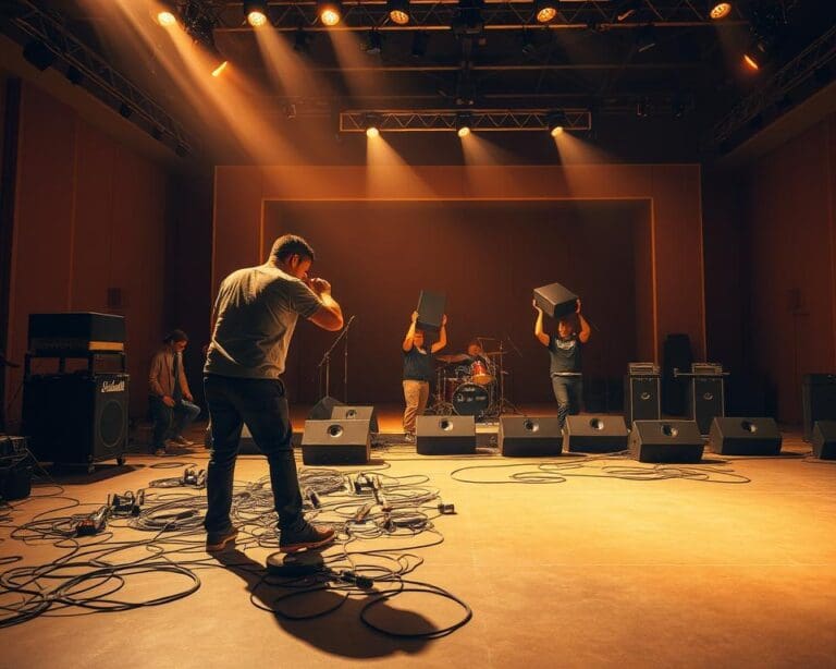 Wie organisiert ein Stagehand den Bühnenaufbau?