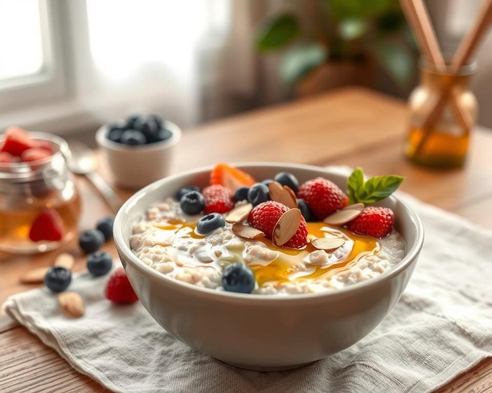 Gesundheitsbewusstes Frühstück mit Haferbrei