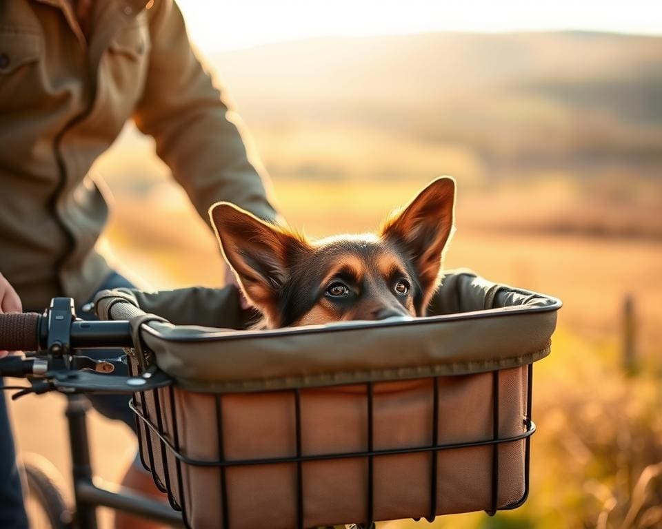 Gewöhnung Hund Fahrradkorb