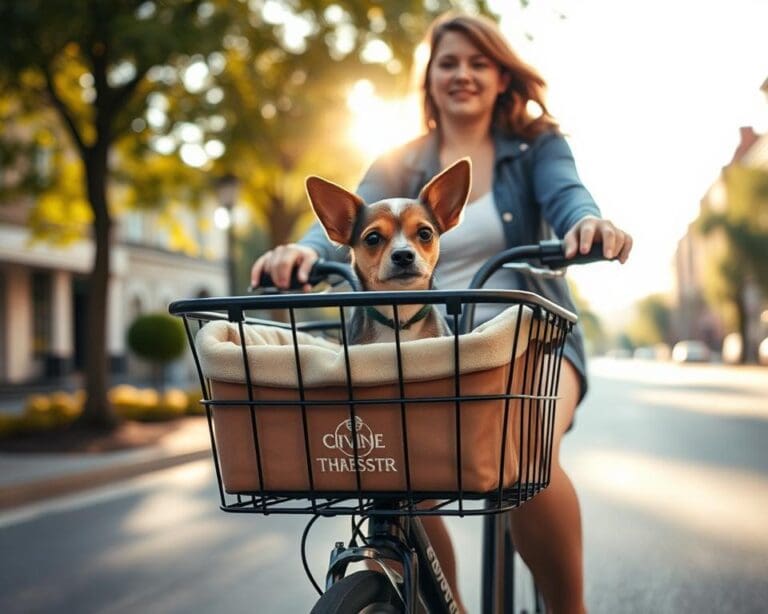 Wie reist man mit Hund im Fahrradkorb?