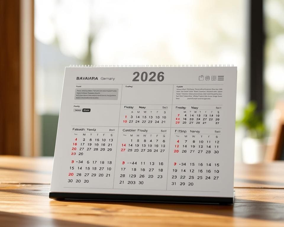 Wie drucke ich den Kalender 2026 für Bayern aus?