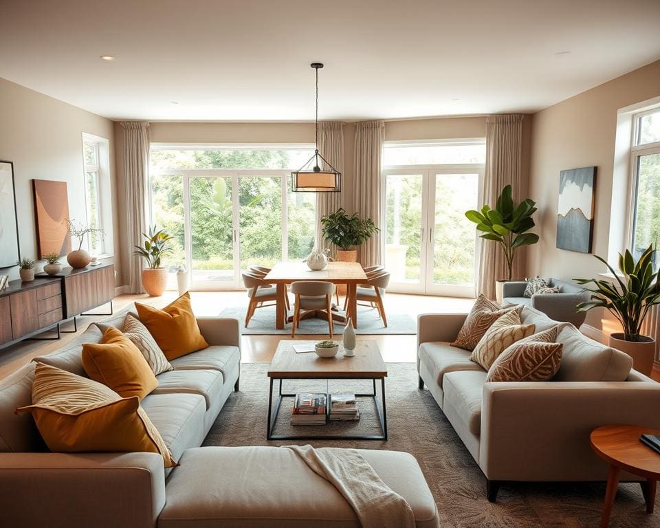 Wie richtet man offene Wohnräume harmonisch ein?